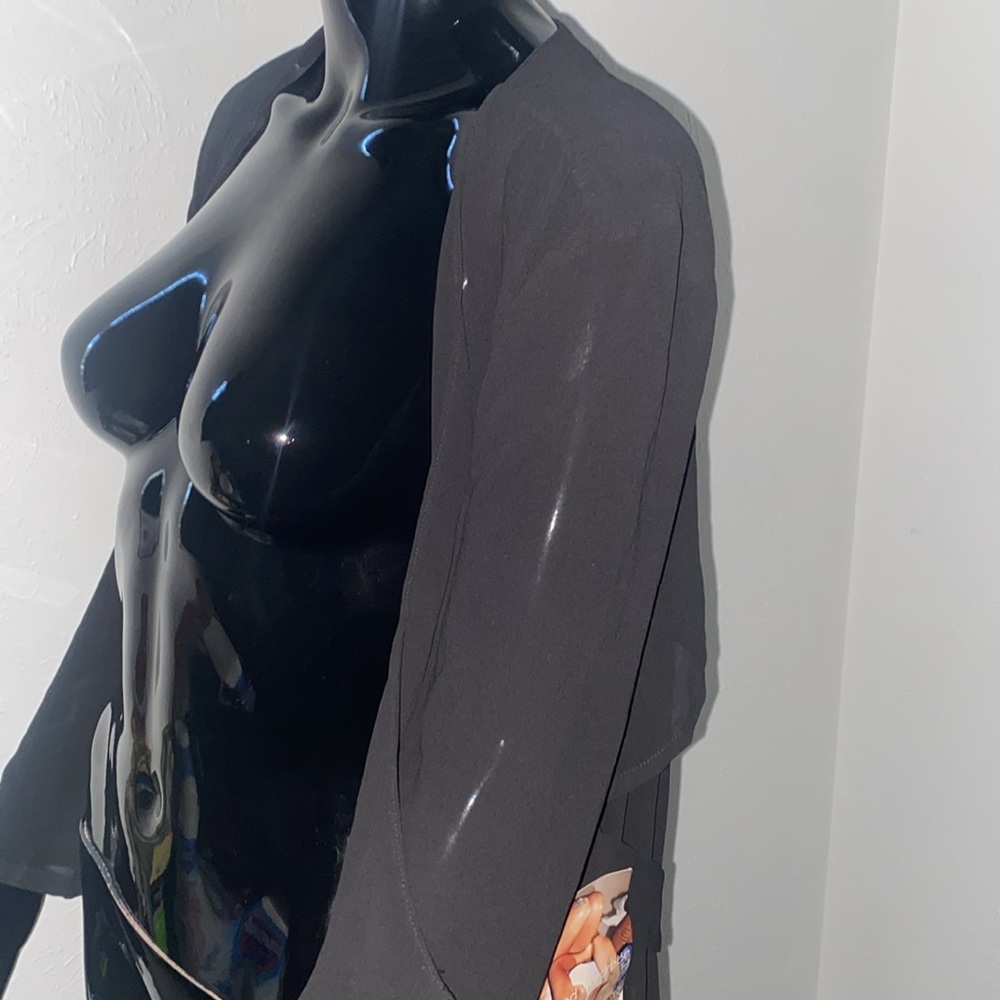 Naked Wardrobe Black Sheer Duster Trench Maxi Jacket in Small NWT - Picture 12 of 12